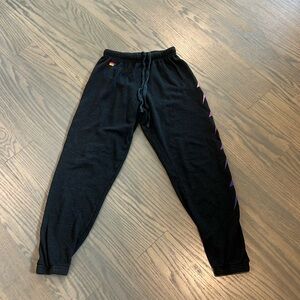 Pink and Purple Lightning Bolt Aviator Nation Sweatpants